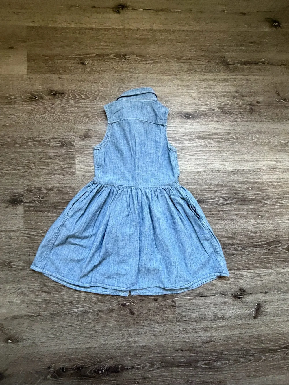 Ralph Lauren Girls' Sleeveless Chambray Dress - Light Blue